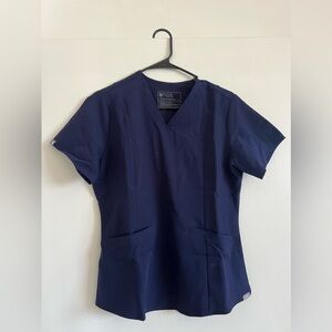FIGS Navy Casma - Slim Two-Pocket Scrub Top - S